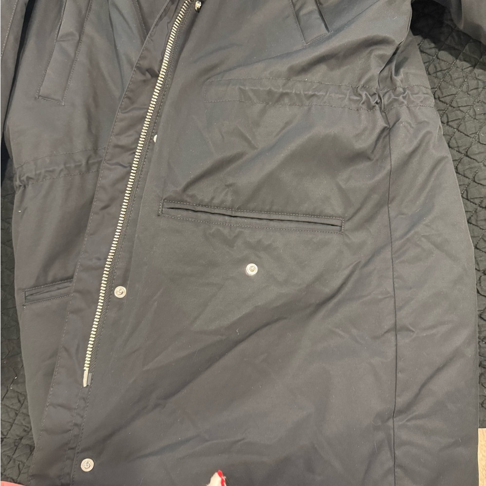 Abercrombie & Fitch Black winter coat with Cream Lining - Picture 2 of 5